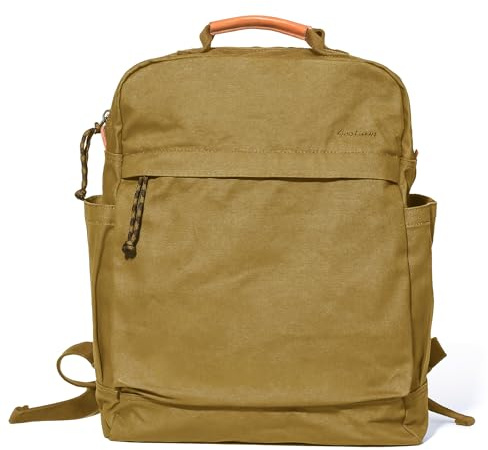 Gootium Zaino in tela per le donne stile vintage con cerniera borsa da uomo casual zaino da viaggio in tessuto da viaggio all'aperto, Cachi, One_size, Zaini Daypack