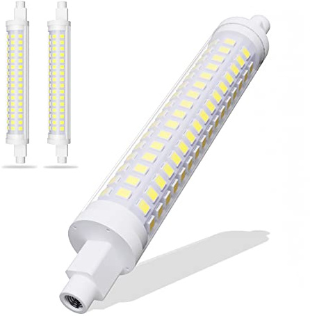 R7s Led 118mm 10W Bulb, Non Dimmable Bulb, Replaces 100W Halogen Bulb, 1000lm Lamp, AC/DC 220V, No Strobe, For Ceiling Floodlight, Reading Lamps, 2 Pack (Color : Cool white, Size : 118mm)