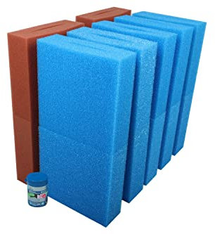 Wacredo Ersatzschwamm Set + Filterstarter für Oase Biotec 30 Teichfilter Filterschwämme Filter Filterstarter Komplettset Wasseraufbereitung Filterschwamm Teichpflege Ersatzschwämme