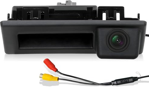 Podofo Manija del Maletero del Coche Cámara Trasera 170 Grados HD Cámara Trasera Visión Nocturna Asistencia de Aparcamiento Marcha atrás para Audi para VW Tiguan/Golf/Jetta/Passat/Touran/Touareg