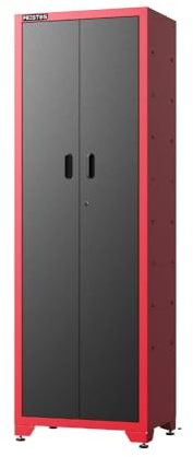 FEISTOS Hochschrank Juno Solo 660x457x1986 mm Rot/Schwarz Werkbank