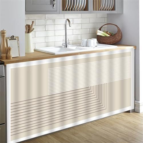 Surwin Tenda da Cucina Corta Elegante Tenda da Cucina Porta Finestra Velcro Tende dell'Armadio Antipolvere Oscuranti per Armadio da Cucina,Armadio,Bagno, Mensole (Cachi,W60xH90cm)