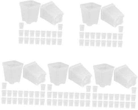 INOOMP 100pièces Pots De Plastique Transparent avec Drainage Pots De Plantes pour Jardinage Intérieur Et Extérieur