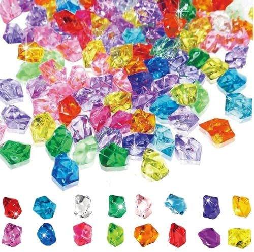 Catelves 200 Stück Dekosteine Farben, Glasnuggets Farben, Glassteine Deko, Acryl Diamanten Kinder, Glassteine Bunt, Diamanten Deko, Muggelsteine Bunt Kinder, für Vasenfüllung, Hochzeitsdeko