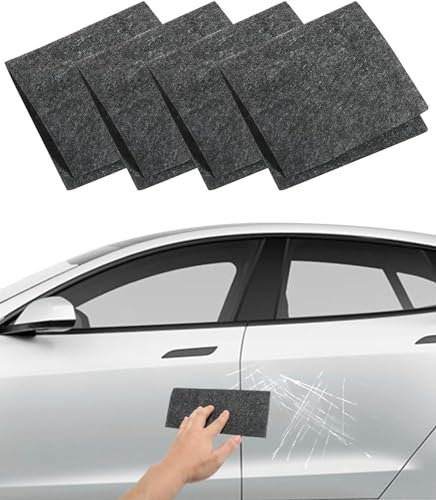 Votvlog Nano Sparkle Cloth Car Scratch 4 unidades, Nano Sparkle Cloth para Elimina y repara pequeños rayones en su automóvil y restaura rápidamente el Color del vehículo, Cuidado del AutomóVil