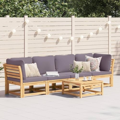 Festnight Balkon Lounge Klein Gartensofa 4 Sitzer Balkon Sofa Holz Balkonmöbel Holzsofa Sitzbank Garten Lounge Sofa Outdoor Gartenlounge Couch Gartenbank Sitzecke Loungemöbel Gartenmöbel