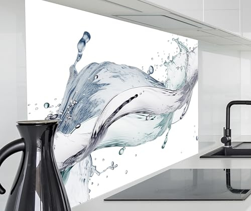 timalo Alu Spritzschutz Wand für Herd, Küche Küchenrückwand | Aluminium 2mm | Alurückwand Aluverbund Wandpaneele Rückwandschutz Platte | 80x50cm Wasserstrudel Splash