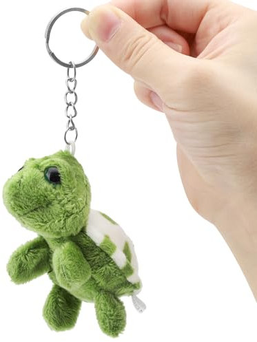 TNSLAND Schlüsselanhänger Schildkröte, 8CM Schildkröte Kuscheltier Schildkröte Schlüsselanhänger, Schlüsselanhänger Plüsch, Schildkröte Anhänger Schildkröten Geschenke, Taschenanhänger (Grün)