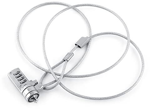 Candado de Seguridad con Combinación para Computadora Portátil Cable Disuasorio de Robo Contraseña de 4 Dígitos para PC Portátil: Resistencia Superior y Conveniente, Ideal para