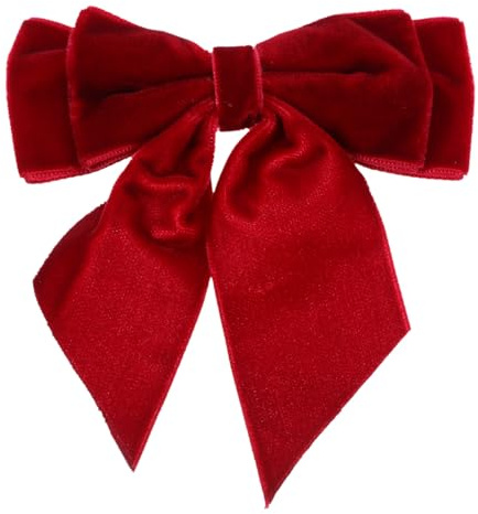 WESIEVYA Damen Schleifenbrosche aus Samt Mit Doppellage Elegante Fliege Brosche in Weinrot Leichte Anstecknadel für Festliche Anlässe und Alltag