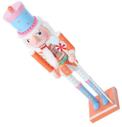 Cabilock Figura in Legno Decorativa Natalizia 30 Cm Colori Pastello per Addobbi Casa e Feste