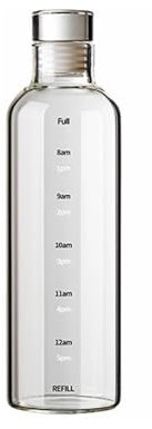 Vllcsla Bouteille d’eau en Verre 1000ml, 750ml, 500 ml, Transparente Bouteille en Verre Borosilicaté avec Bouchon, Étanche, Réutilisable, Scellé, pour Boissons Chaudes et Froides, Liquides, Jus