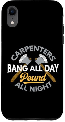 Schreiner-Bang All Day Pound All Night Lustiger Humor Holz Hülle für iPhone XR