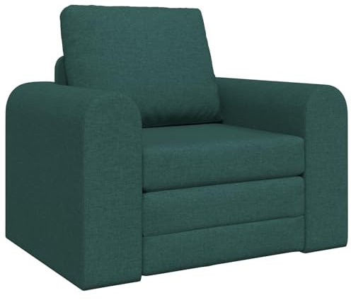 vidaXL Divano Letto a Pavimento 2-in-1 Verde Scuro 98x71x83 cm Tessuto
