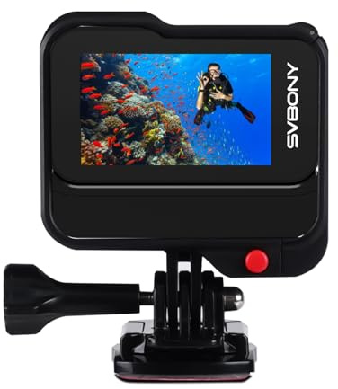 SVBONY SVGo Cámara de Acción 4K30FPS, Lente Dual F2.0/F1.4, Pantalla IPS Dual, Visión Nocturna, Liberación Rápida Magnética, EIS, Resistente al Agua Hasta 30m, Batería de 1860mAh (2 Horas de Duración)