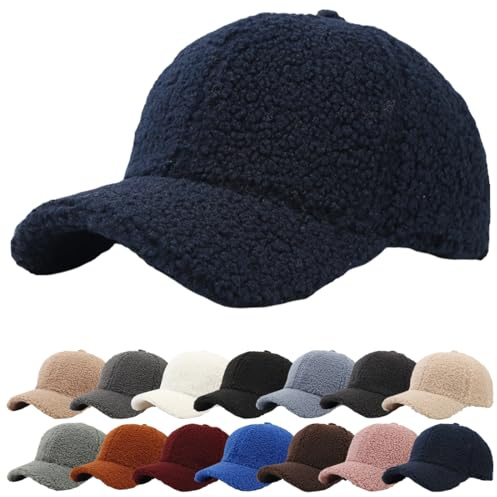 YKDLLF Winter Baseball cap Cappello Baseball Invernali Cappellino Fullcap con Cachemire Uomo Berretto con Visiera e coprinuca Berretto da Baseball Cappellino in Lana