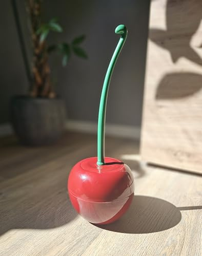 Klobürste Kirsche - witzige WC Bürste mit Halter - Geschenkidee fürs Gäste-WC, Bad & Toilette - originelle Deko Badezimmer - Toilettenbürste rot grün- Gag Geschenk für Haushalt & Küche - Bad