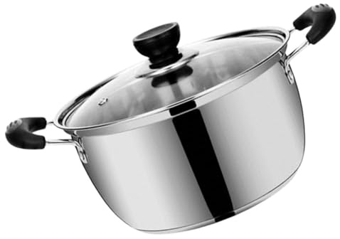STOBAZA Pentola Acciaio Inossidabile Doppia Maniglia Pentolino Latte e Zuppa Riscaldamento Rapido per Cucina Induzione