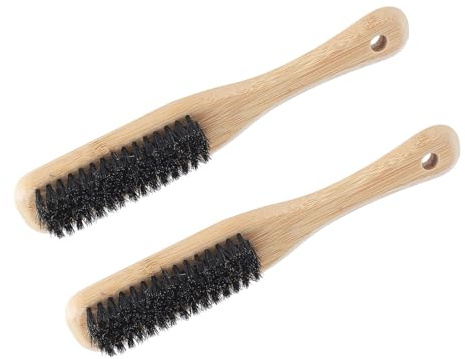 LUCKDANO Paquete de 2 Peines de bambú para Barba para Hombres, Cepillos de Peinado para Eliminar Fácilmente Enredos y Mechones de Cabello, Herramientas de Aseo Esenciales