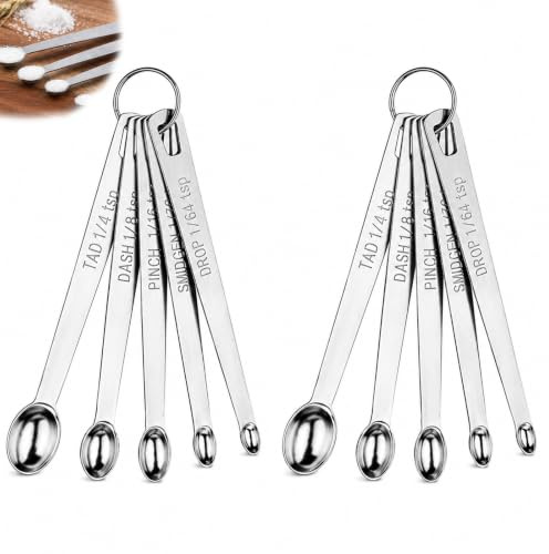 2SET Cuillères à Mesurer en Acier Inoxydable, Cuillère Doseuse pour Ingrédients Secs et Liquides, Cuillère Doseuse Gramme, Scoop Mesureur Culinaire Précis pour Cuisine et Pâtisserie