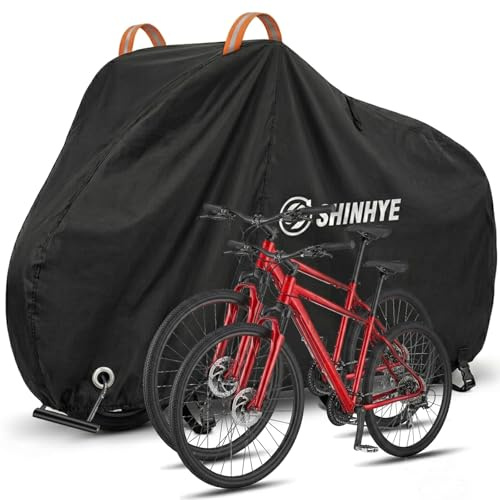Fahrradabdeckung Wasserdicht - 600D Oxford Fahrradgarage 2 Fahrrad -Gewebe Regenschutz Fahrrad mit Verstärkten Schlosslöchernr, 210×95×110cm Fahrrad Abdeckplane Fahrradschutzhülle