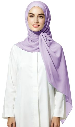 Lina & Lily Bubble Crepe Chiffon Damen Muslim Hijab Kopftuch Schal Turban, Stoff Leicht Undurchsichtig