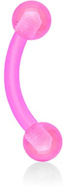 viva-adorno Piercing Banane Augenbrauenpiercing Kunststoff Acryl Kugeln Größen Z306