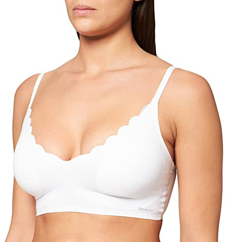 Skiny Damen Bustier herausnehmbare Pads Micro Essentials, Opaque, Weiß, 40 Femme