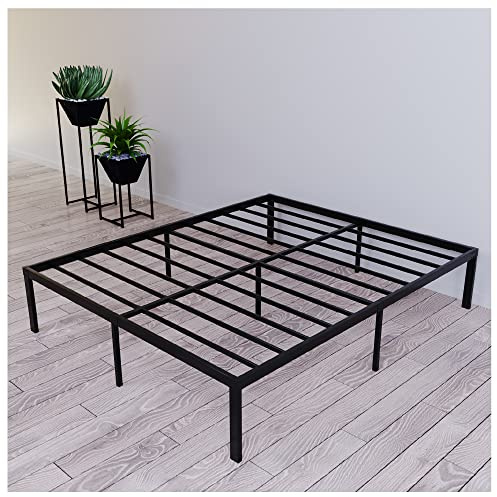 Dreamzie Bett 135x190 mit Lattenrost Metall 41cm Bed Robust, Leichte Montage, Umfangreicher Stauraum | 37 cm Stauraum · Bettgestell · Stabile Konstruktion · Metallrahmen · Leichte Montage · Modernes Design