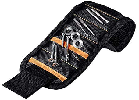 AKT Super Starkes Magnetisches Armband Tragbare Werkzeugtasche Elektriker Handgelenk Werkzeuggürtel Schrauben Nägel Bohrer,1-Pack