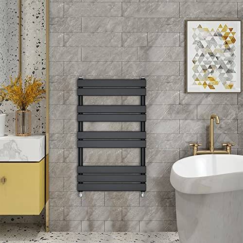 Warmehaus - Radiatore scaldasalviette minimalista per bagno a pannello piatto nero 1000 x 600 mm - Moderno riscaldamento centralizzato termosifone salvaspazio - perfetto per il bagno