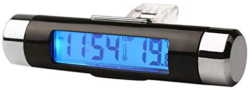 Q65CS 2-in-1 Auto Thermometer & Voltmeter mit LED-Digitaluhr und blauer Hintergrundbeleuchtung – Präzises Thermometer für Klimaanlage und Lüftung, ideal für Fahrzeuge