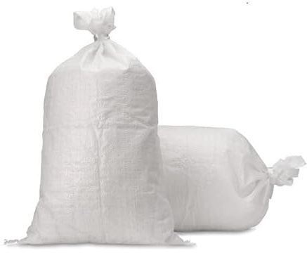 VRYSAC - Saco rafia 45x75 cm, blanco, escombros, cereales, frutos secos, manualidades, etc. (100)