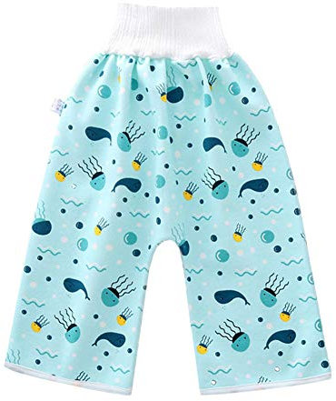 Vobony Baby Trainingshose Sleepy Cotton Windelhose Polster High Waist Urinpolster Lernhose Wasserdicht Auslaufsicher Potty Underwear Windelunterwäsche - Größe M (0-4 Jahre), L (4-12 Jahre), 1 Stück