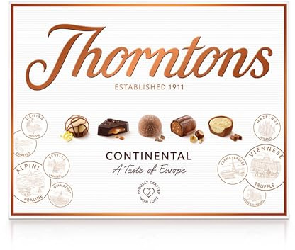 Thorntons Continental Christmas Chocolate Box, 24 Chocolates, 264g | Unique Flavours, Assorted Milk, White, Dark Chocolates, Great Christmas Chocolate Gift, Thorntons Christmas Chocolates