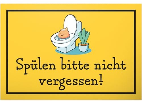 DankeDir! Spülen nicht vergessen - Schild 30 x 20 cm - Herren Deko Gästetoilette Türschild Gäste WC Wand - lustig Toilettenschild Kloschild Klo Schild Toilette zum aufhängen