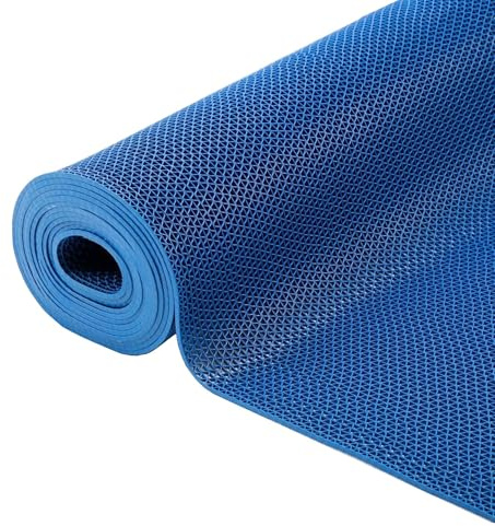 MYOYAY Drainagematte Duschmatte 300x90 cm PVC Drainage Bodenmatte Meterware | 5.5mm Antirutschmatte Saunaläufer Pool Matte Küchenmatte Kommerzielle Nassbereichsmatte für Küche Badezimmer Schwimmbad, Blau