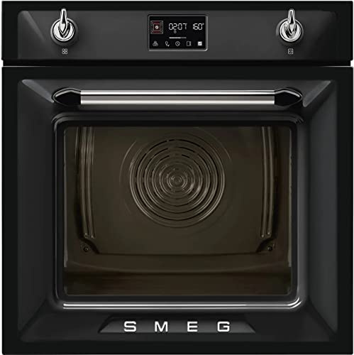 SMEG FOUR MULTIFONCTIONS PYROLYSE SOP6902S2PN - 68 Liter, Schwarz, Emaillierter Stahl, Elektro, Ofen, Dampfdruck: 20 – 40 %