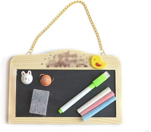 XIEAE Mini-Schreibtafel, kreatives magnetisches Gekritzelbrett, Holzrahmen, rechteckig, zum Aufhängen, Kreidetafel, Heimdekoration, Zeichenbrett