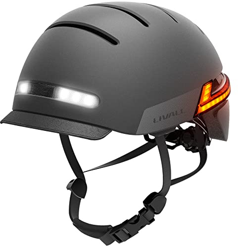 LIVALL Casque de Vélo Clignotant Intelligent avec Haut-Parleurs Premium, Casque de Cyclisme Bluetooth avec Lumières et Microphone, Alerte SOS, Femmes et Hommes, BH51M NSO Noir Profond