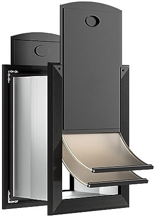 Decormax Heavy Duty Dog Door for Wall, Energy Efficient Doggie Door with Aluminum Frame, Telescoping Tunnel, Double Magnetic Flaps and Two Sliding Lock Panels, Easy to Install, Black, X-Large