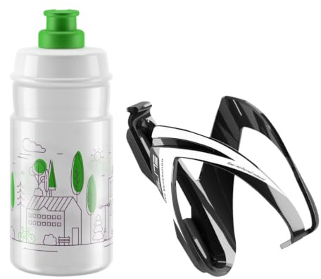 ELITE KIT CEO Flaschenhalter + Jet 350 Trinkflasche Set – BPA-frei – Verschiedene Farbkombinationen – Fahrrad Rennrad MTB – Leicht Stabil Sportflasche
