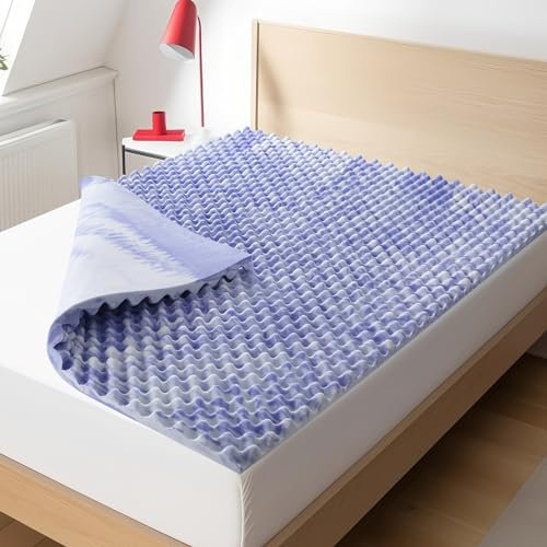 Planet Sleepings 2 Inch Queen Purple Memory Foam Mattress Topper, Cooling Gel Foam Mattress Topper for Pressure Relief, Bed Topper in a Box CertiPUR-US Certified