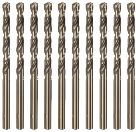 QUARKZMAN 10 Piezas Barrenas Helicoidales de Cobalto 5.2mm/0.205 | Acero de Alta Velocidad M35 HSS, para Taladrar Acero Inoxidable Cobre Madera Plástico Otros Materiales Duros