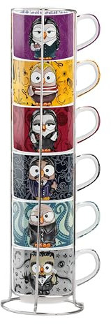 Egan Set 6 Tazzine Caffé Imp. The Addams Family + Metalrack