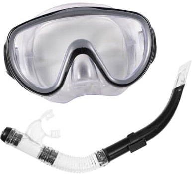 GAROZATION Schnorchelset Erwachsene Tauchermaske Mit Trockenem Ventil Anti-Fog Flachglasmaske Atmungsaktiv Ergonomisch Für Tauchen Und Schnorcheln Komfortables Auslaufsicheres Schnorchelset