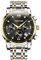 PINDOWS Herrenuhren Luxus Quarz-Analoguhr Datumsanzeige und großem Ziffernblatt wasserdichte modische Business-Armbanduhr Elegante zweifarbige Edelstahl-Klassiker-Herrenuhr mit beleuchtetem Kalender
