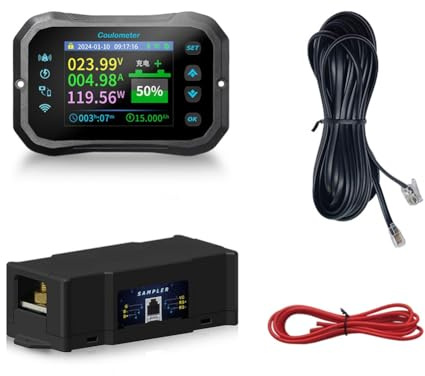 Fangxuee Misuratore di Coulomb WiFi KM140F 400A Volt-Ammeter Tester di capacità della Batteria RV Power Monitor per Tutte Le Batterie