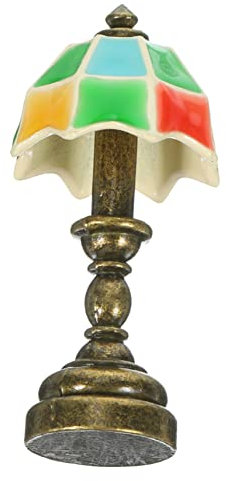 Vaguelly Dollhouse Miniature Desk Lamp Mini Table Light for Dollhouse Decor Modern Miniature Lamp Safe Material Mini Home Accessory