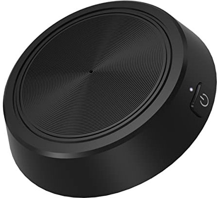 KICHOUSE Microphone Omnidirectionnel USB Noir M70 360° pour Appels Vocaux Et Visioconférence, Microphone De Bureau Compact en Alliage De Zinc Compatible Pc